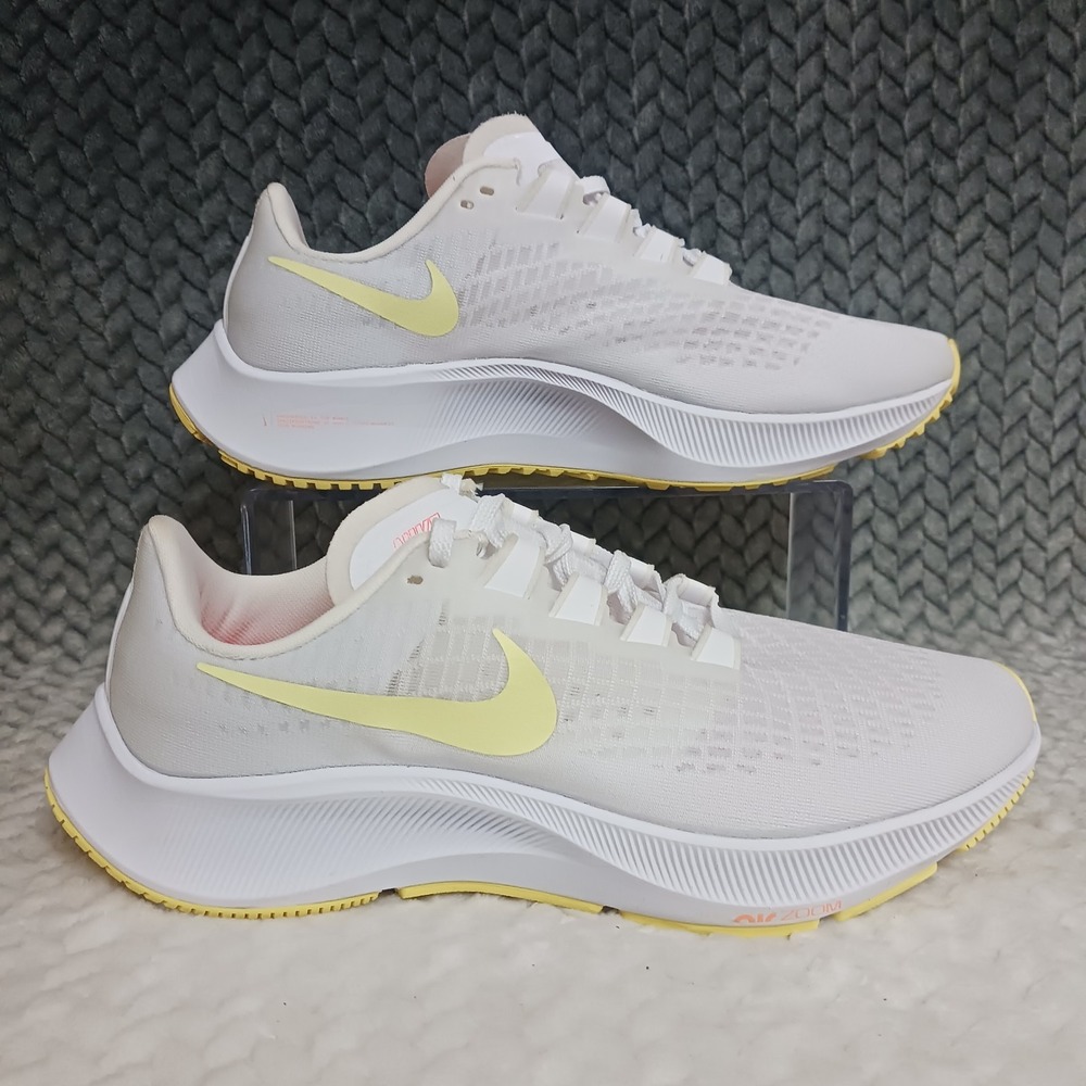 Nike Air Zoom Pegasus 37 White Light Zitron Women's Walking Running Shoes Sz 9